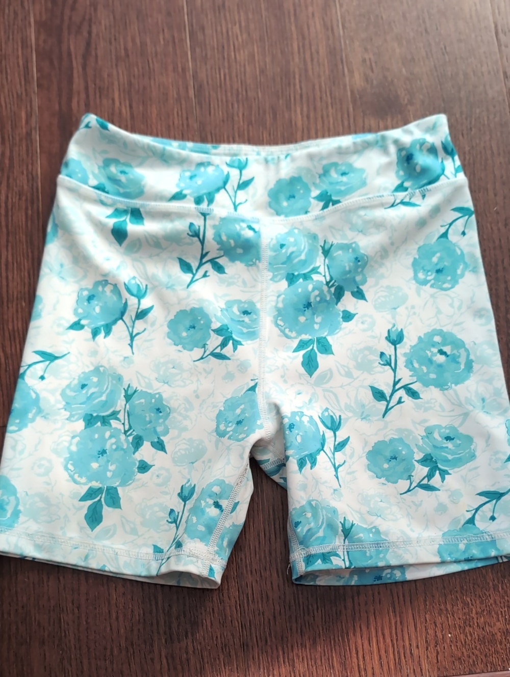 SweetHoney Blue Floral Bike Shorts